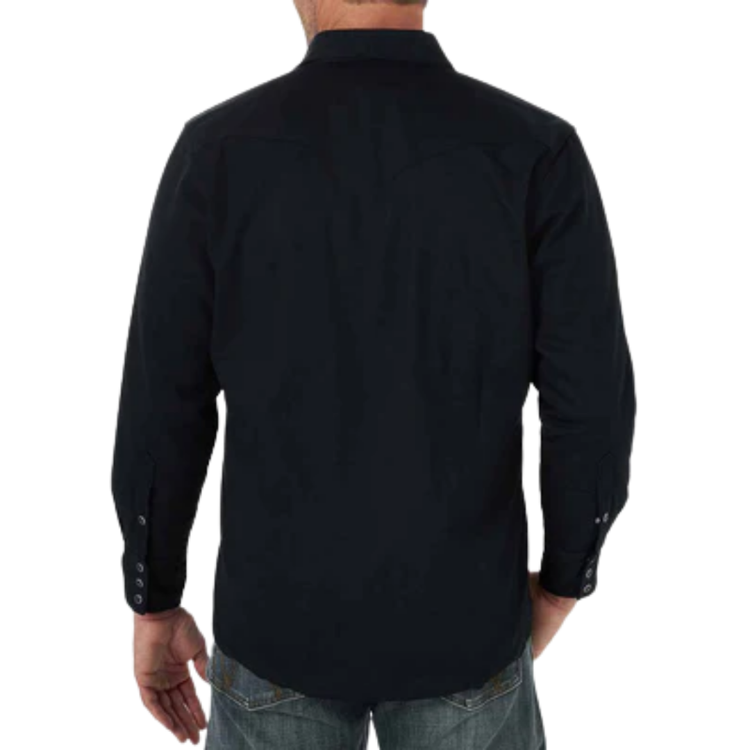 Wrangler Men's Flannel Lined Black Shirt - Big