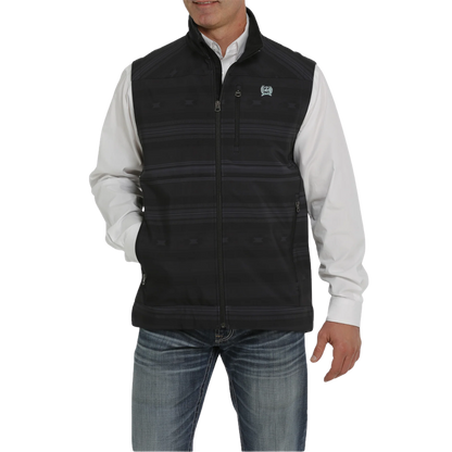 Wrangler Men's Black Aztec Printed Bonded Vest