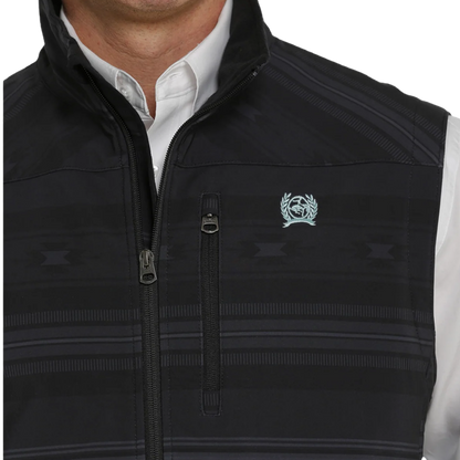 Wrangler Men's Black Aztec Printed Bonded Vest