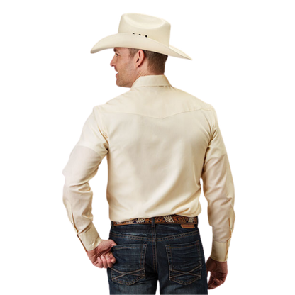 Roper Men's Cream Tonal White Shirt