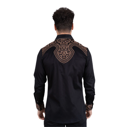 Platini Men's Cotton Black Shirt