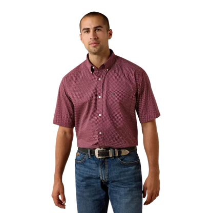 Ariat Men's Pippin Classic Fit Print Maroon Shirt
