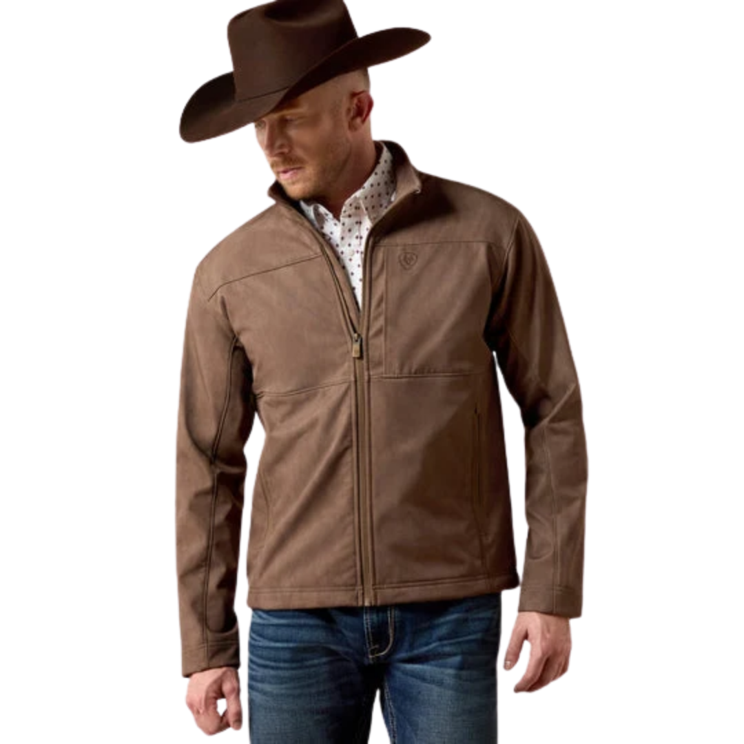 Ariat Men's Vernon Softshell Wren Faux Leather Print Jacket