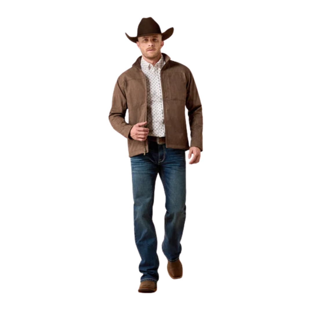 Ariat Men's Vernon Softshell Wren Faux Leather Print Jacket