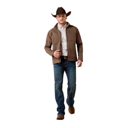 Ariat Men's Vernon Softshell Wren Faux Leather Print Jacket