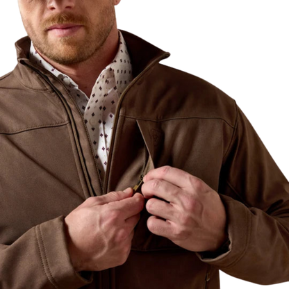 Ariat Men's Vernon Softshell Wren Faux Leather Print Jacket