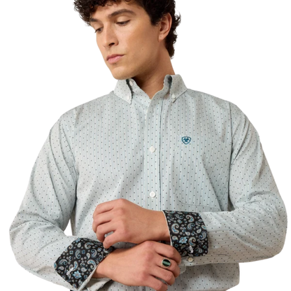 Ariat Men's Print Long Sleeve Blue Shirt