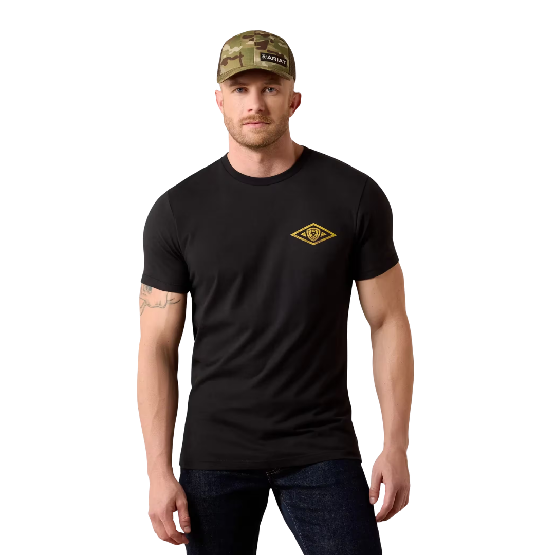 Ariat Men's Graphic Fort Knox Locks Black Tee