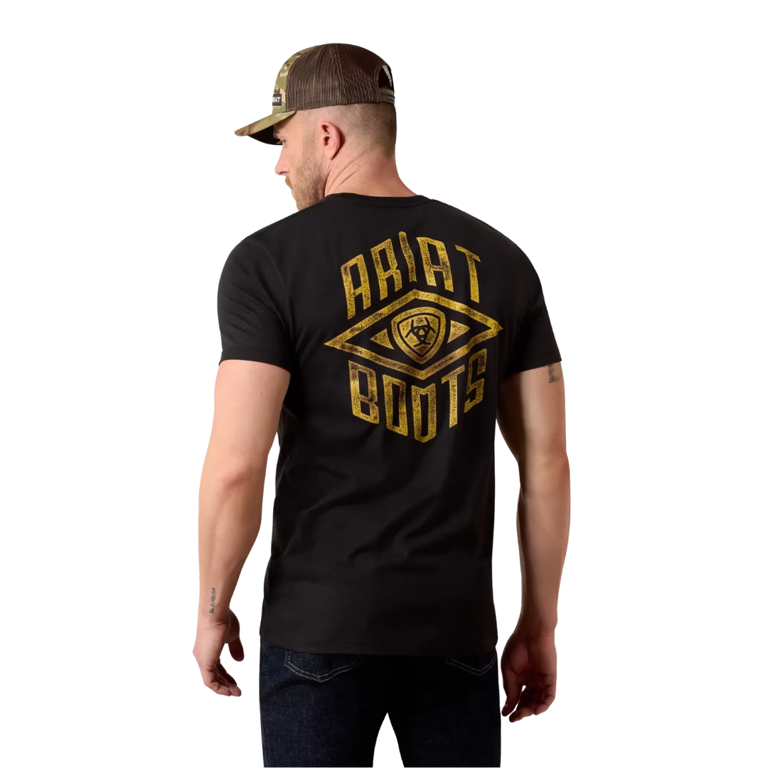 Ariat Men's Graphic Fort Knox Locks Black Tee
