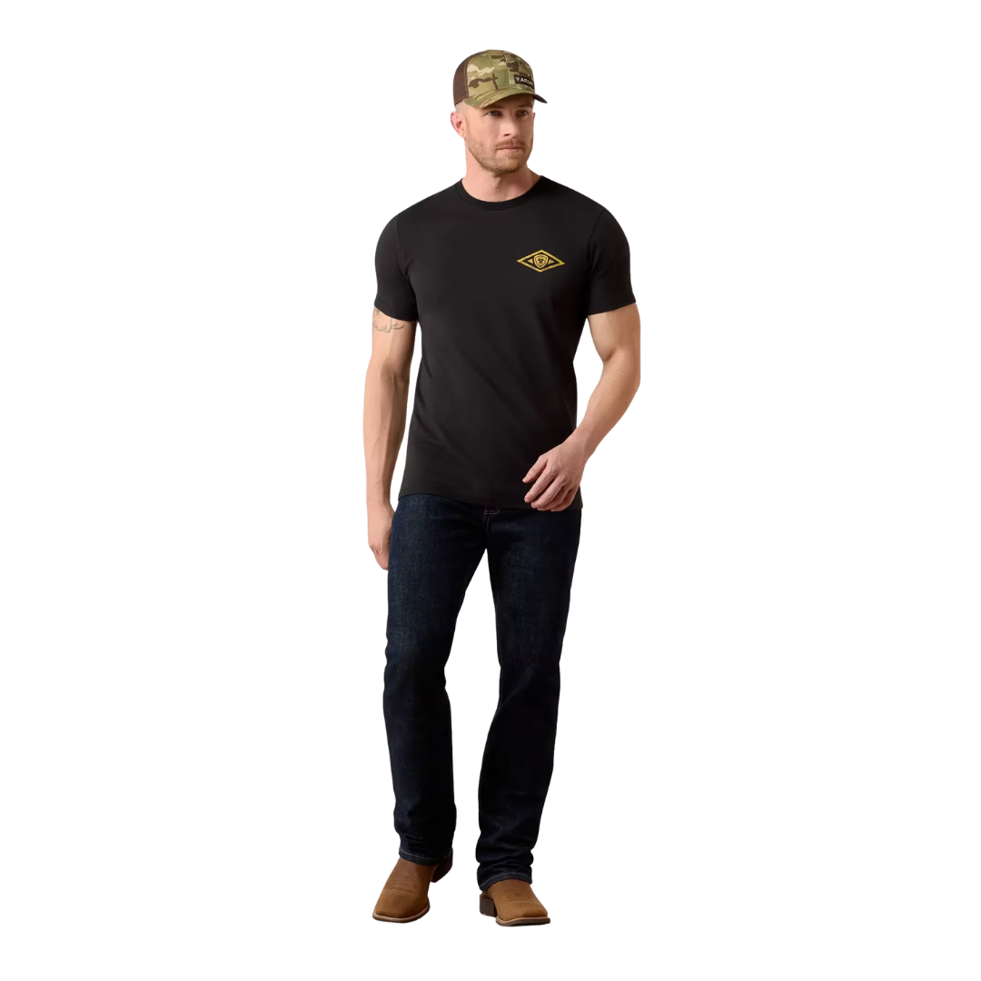 Ariat Men's Graphic Fort Knox Locks Black Tee