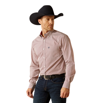 Ariat Men's Wrinkle Free Iven Red Shirt - XS
