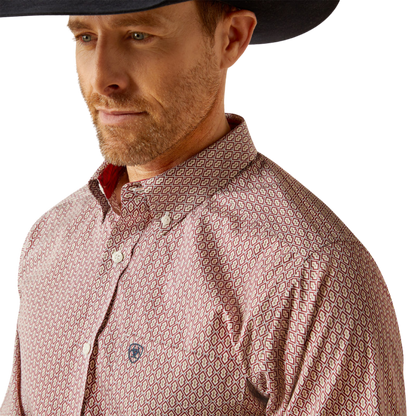 Ariat Men's Wrinkle Free Iven Red Shirt - XS