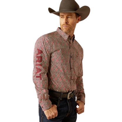 Ariat Men's Team Omega Fitted Red Shirt - Big