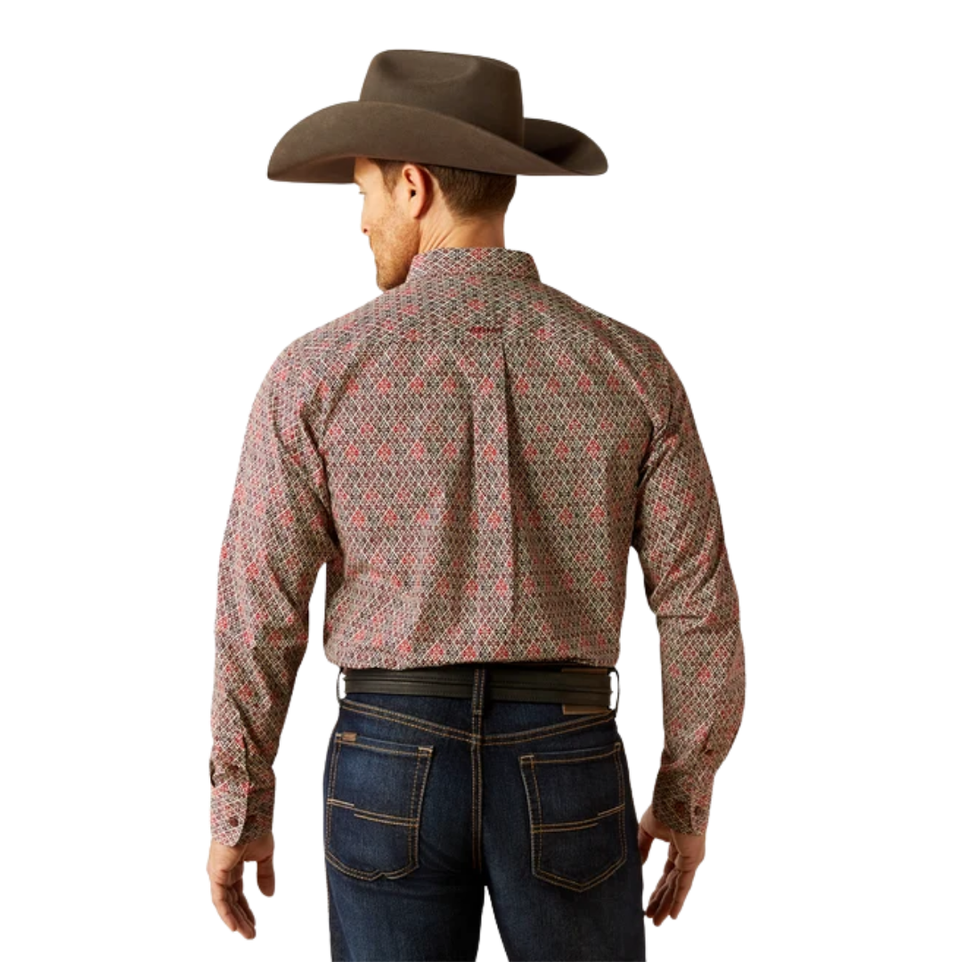 Ariat Men's Team Omega Fitted Red Shirt - Big