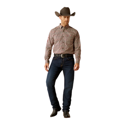 Ariat Men's Team Omega Fitted Red Shirt - Big