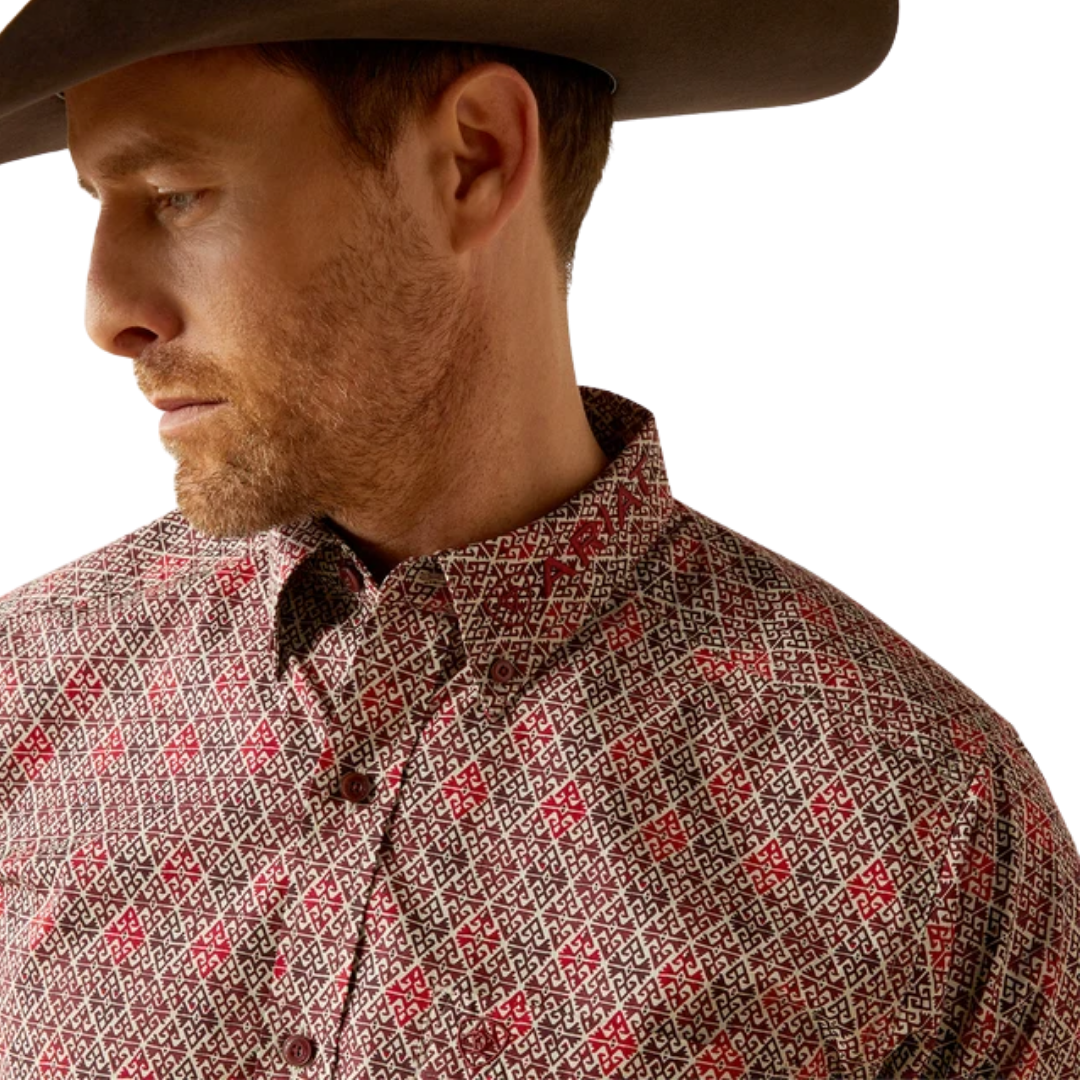 Ariat Men's Team Omega Fitted Red Shirt - Big