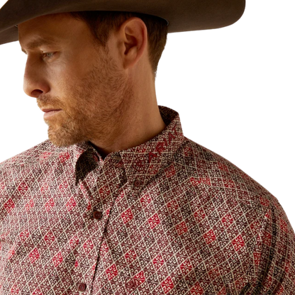 Ariat Men's Team Omega Fitted Red Shirt - Big