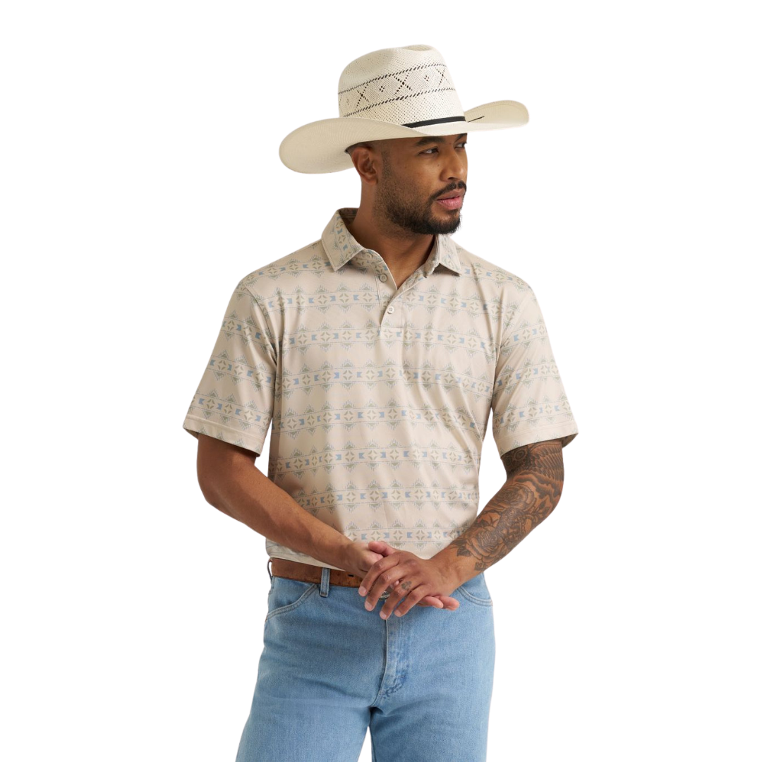 Wrangler Men's All Terrain Gear Cream Polo Shirt