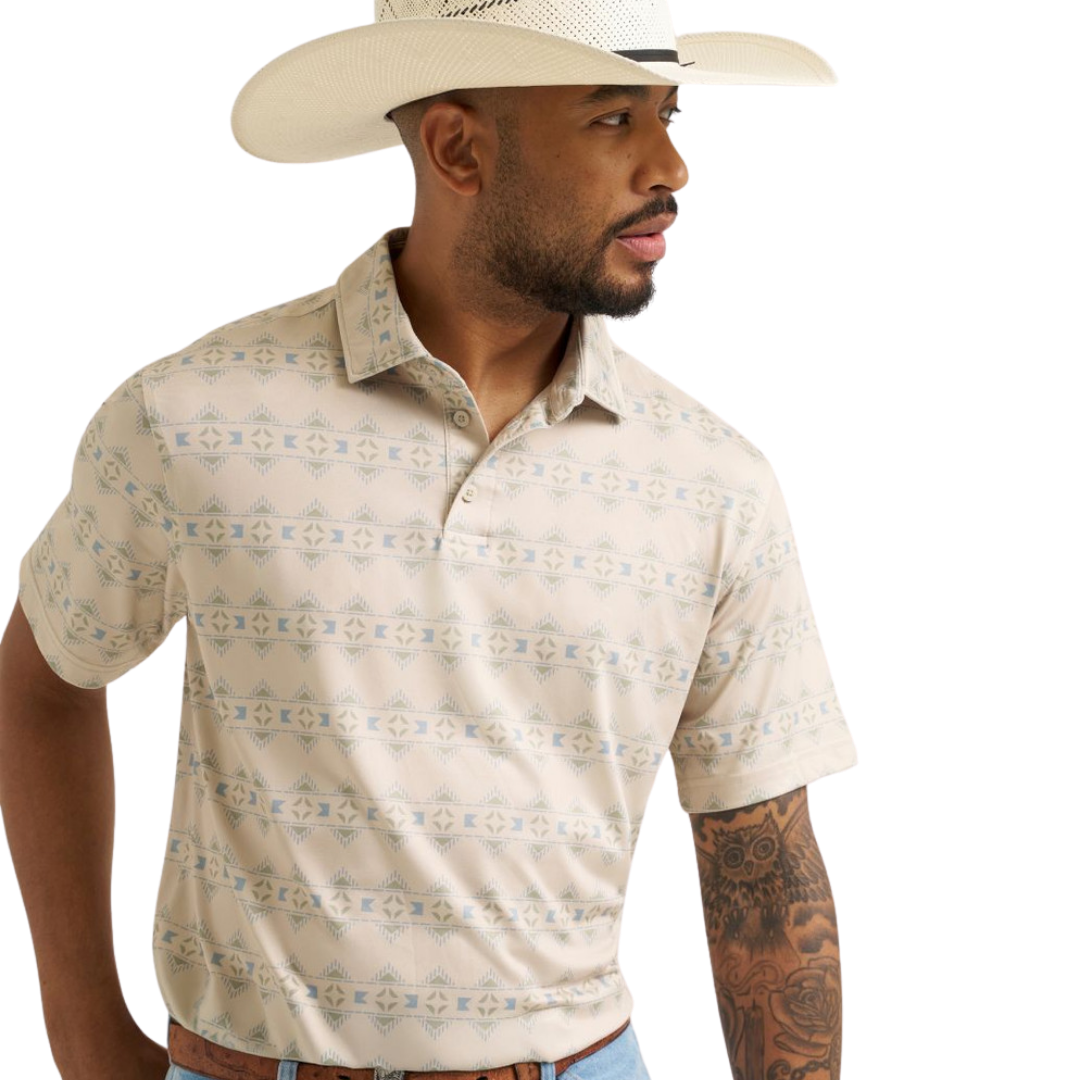 Wrangler Men's All Terrain Gear Cream Polo Shirt