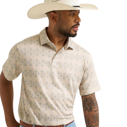 Wrangler Men's All Terrain Gear Cream Polo Shirt