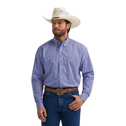 Wrangler Men's George Strait Two Pocket Blue Shirt