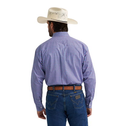 Wrangler Men's George Strait Two Pocket Blue Shirt