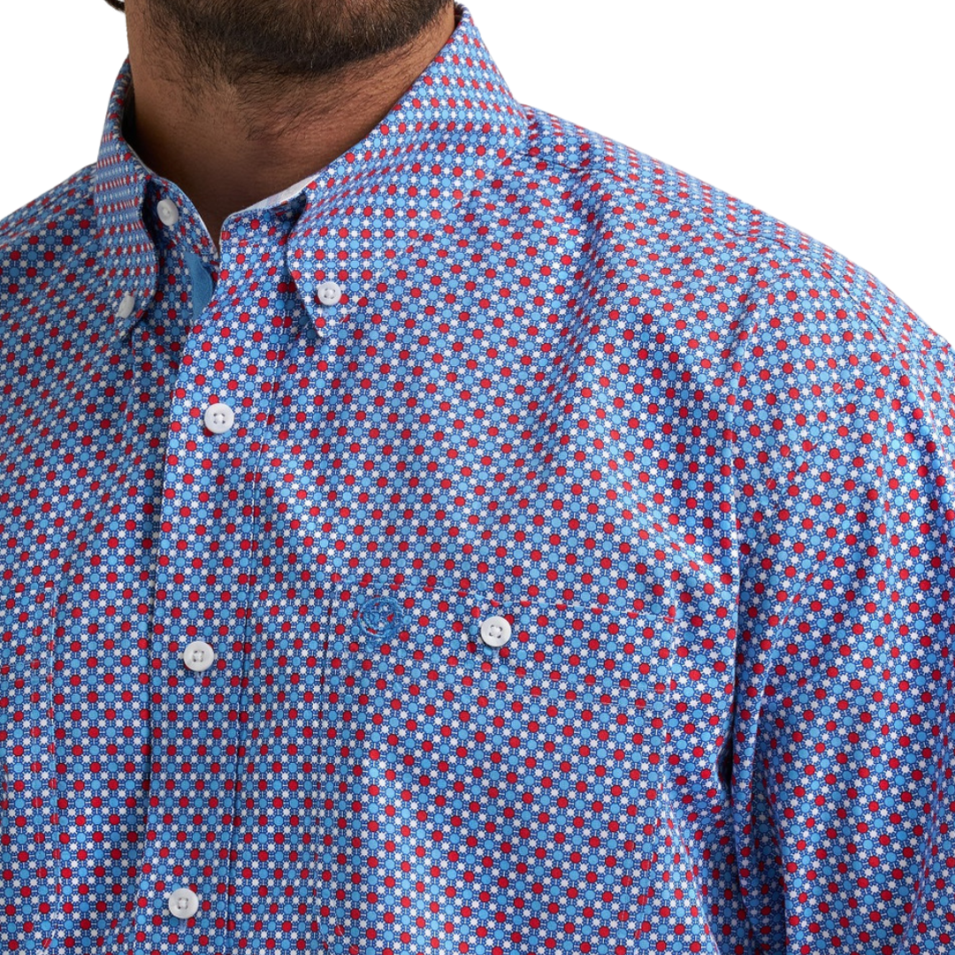 Wrangler Men's George Strait Two Pocket Blue Shirt