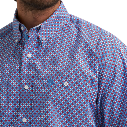 Wrangler Men's George Strait Two Pocket Blue Shirt