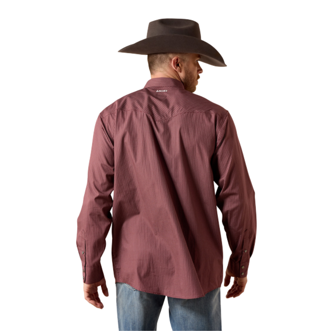 Ariat Men's Dion Classic Fit Snap Red Mahogany Shirt