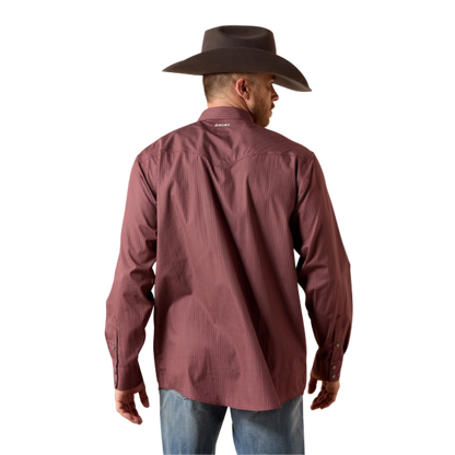 Ariat Men's Dion Classic Fit Snap Red Mahogany Shirt