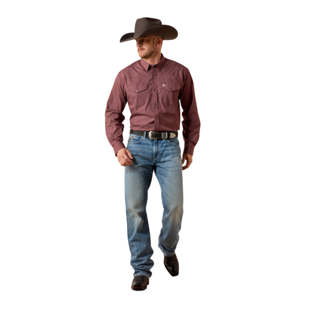 Ariat Men's Dion Classic Fit Snap Red Mahogany Shirt