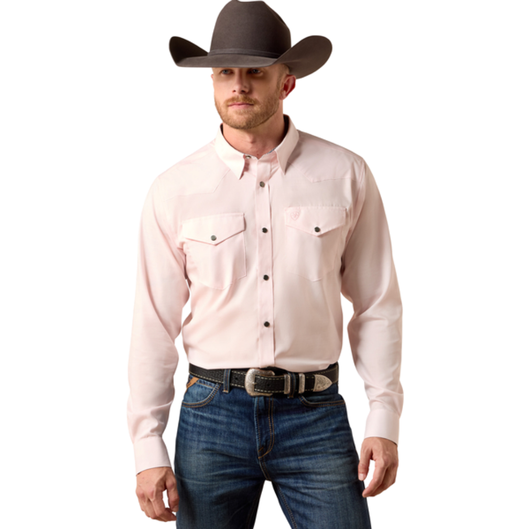 Ariat Men's Wrinkle Free Refined Barely Pink Shirt