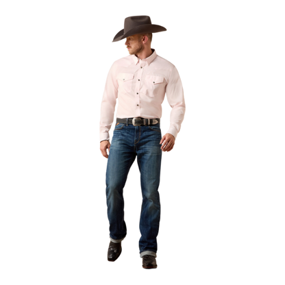 Ariat Men's Wrinkle Free Refined Barely Pink Shirt