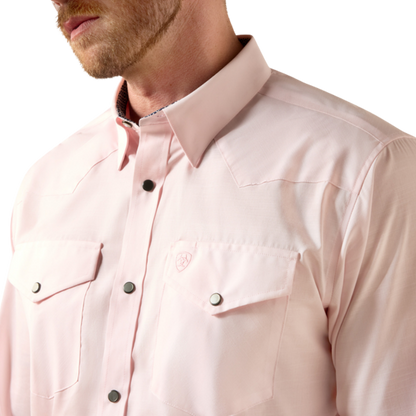 Ariat Men's Wrinkle Free Refined Barely Pink Shirt