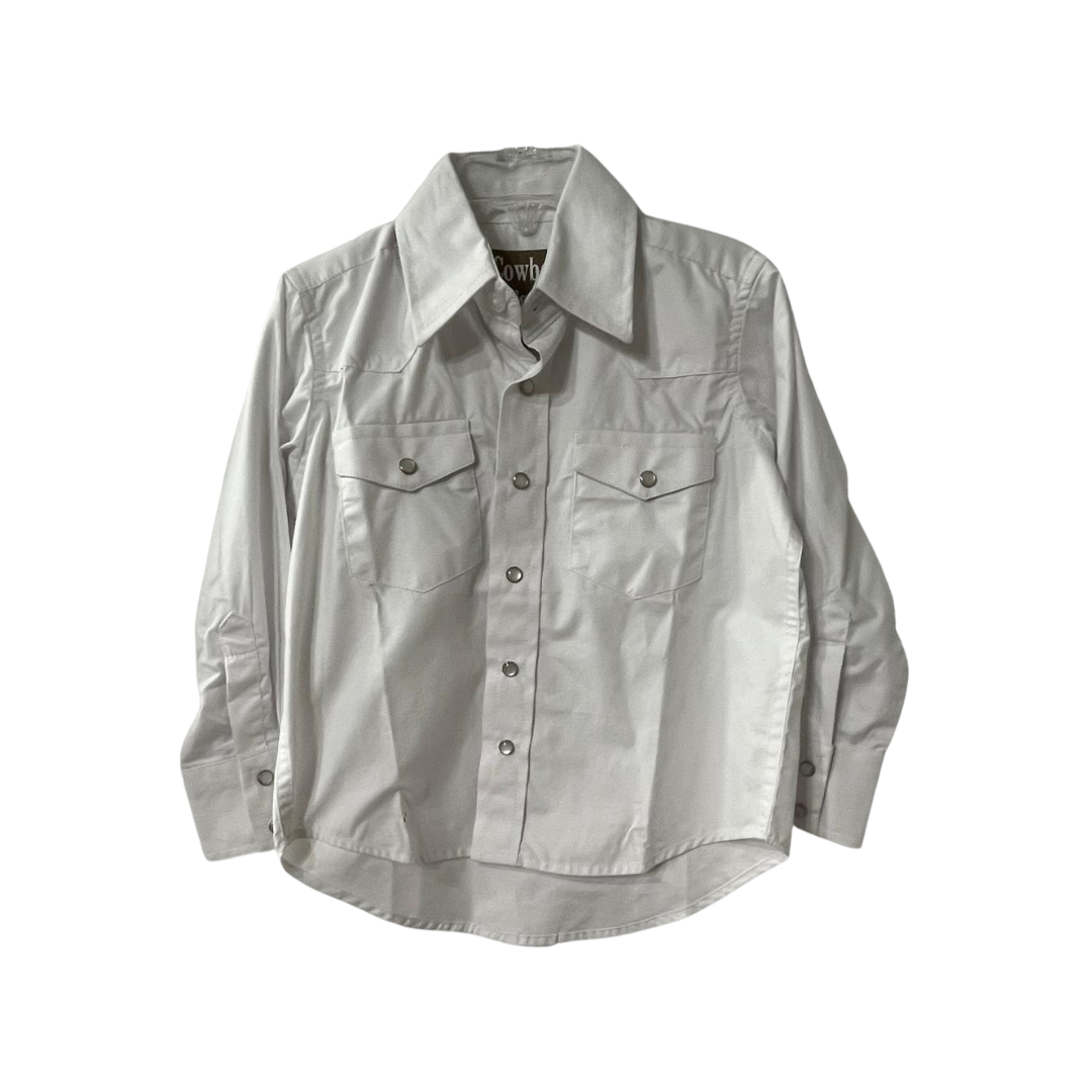 Cowboy Leyend Youth Boy's Snap White Shirt