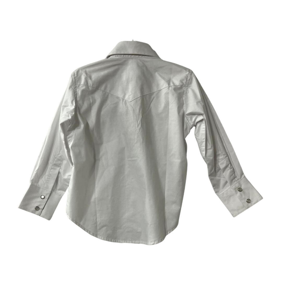 Cowboy Leyend Youth Boy's Snap White Shirt