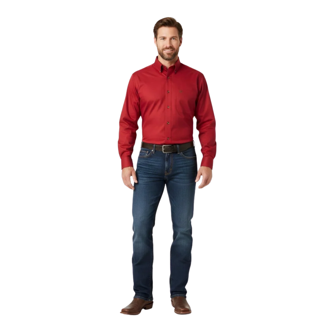 Ariat Men's Solid Twill Red Shirt