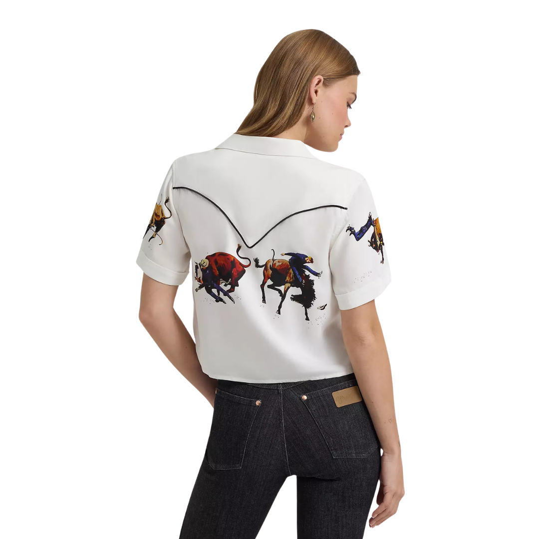 Wrangler Women's Lainey Wilson Rodeo Camp White Shirt