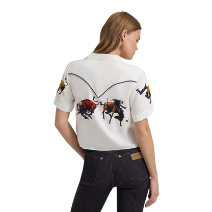 Wrangler Women's Lainey Wilson Rodeo Camp White Shirt