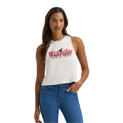 Wrangler Women's Egret Graphic Festival Crop Top