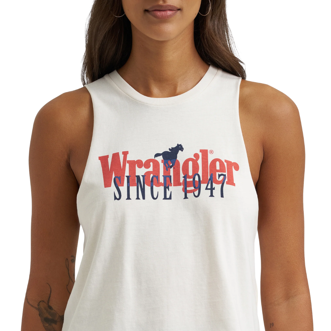 Wrangler Women's Egret Graphic Festival Crop Top