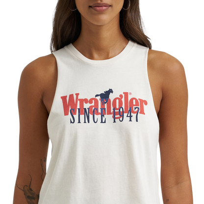 Wrangler Women's Egret Graphic Festival Crop Top