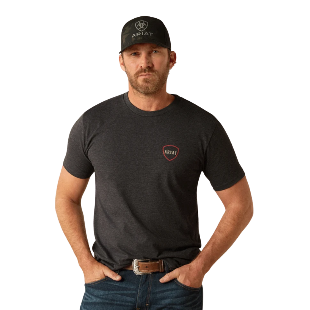 Ariat Men's Barbed Flag Charcoal Heather Shirt