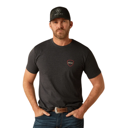 Ariat Men's Barbed Flag Charcoal Heather Shirt