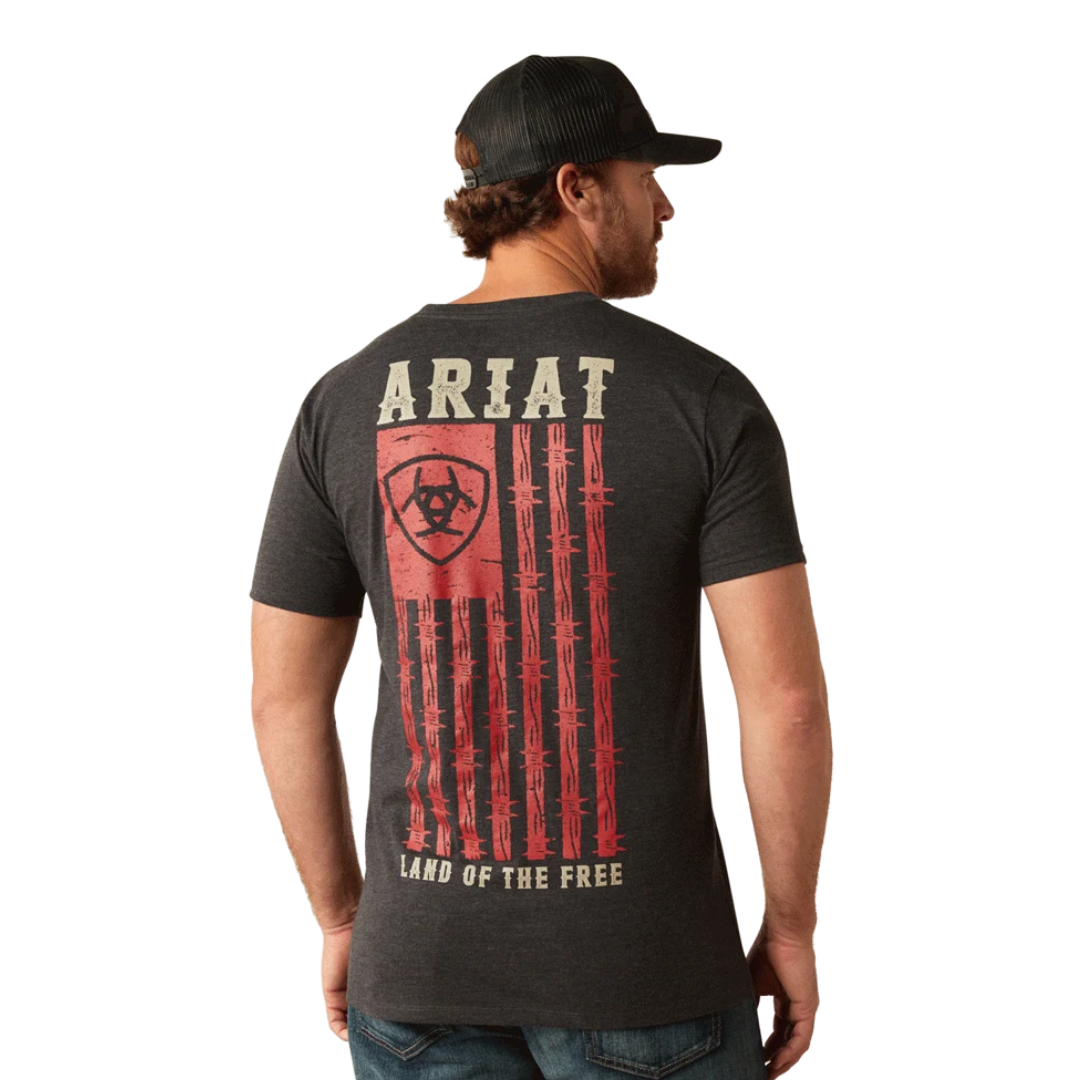 Ariat Men's Barbed Flag Charcoal Heather Shirt