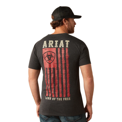 Ariat Men's Barbed Flag Charcoal Heather Shirt