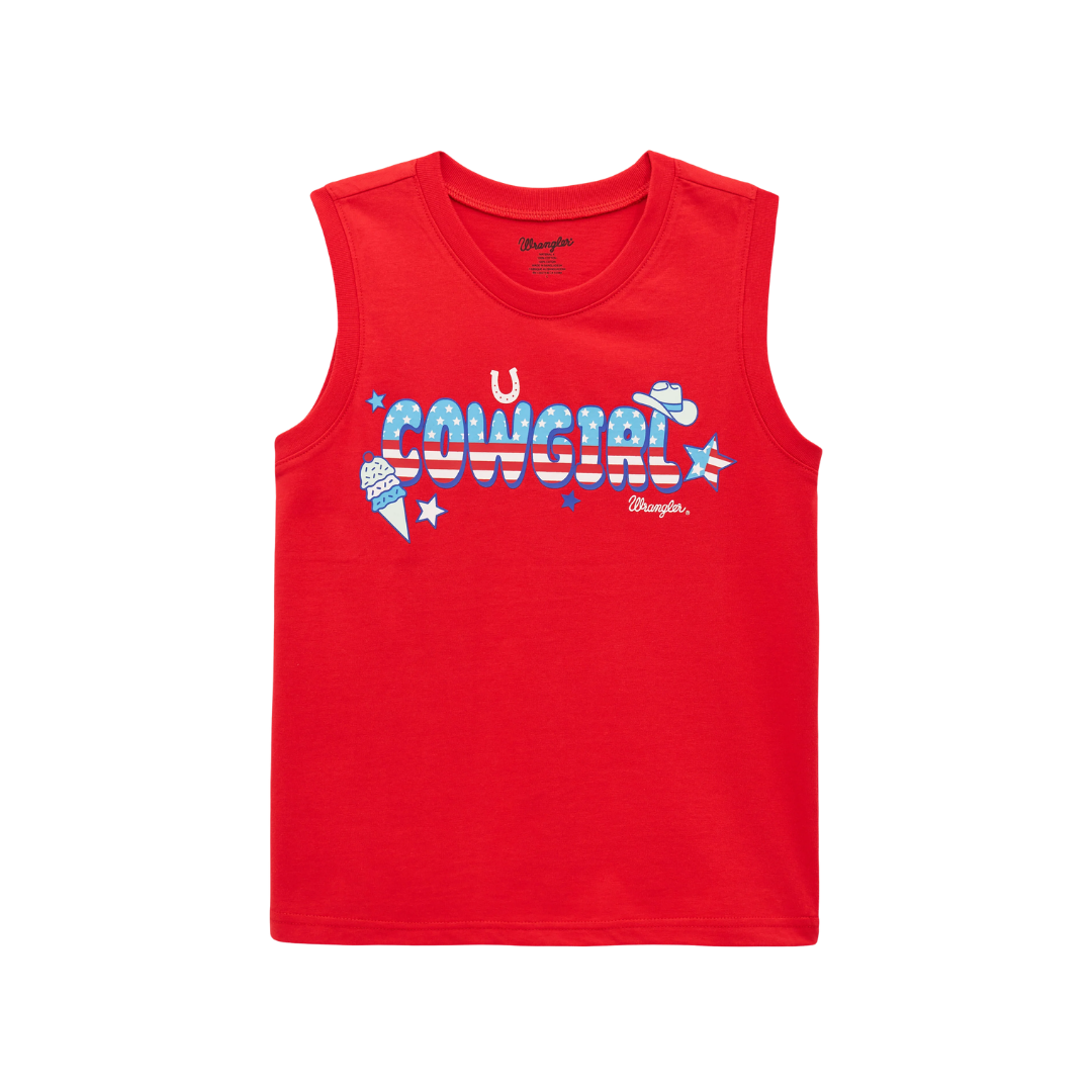 Wrangler Youth Girl's Sleeveless Red T-Shirt