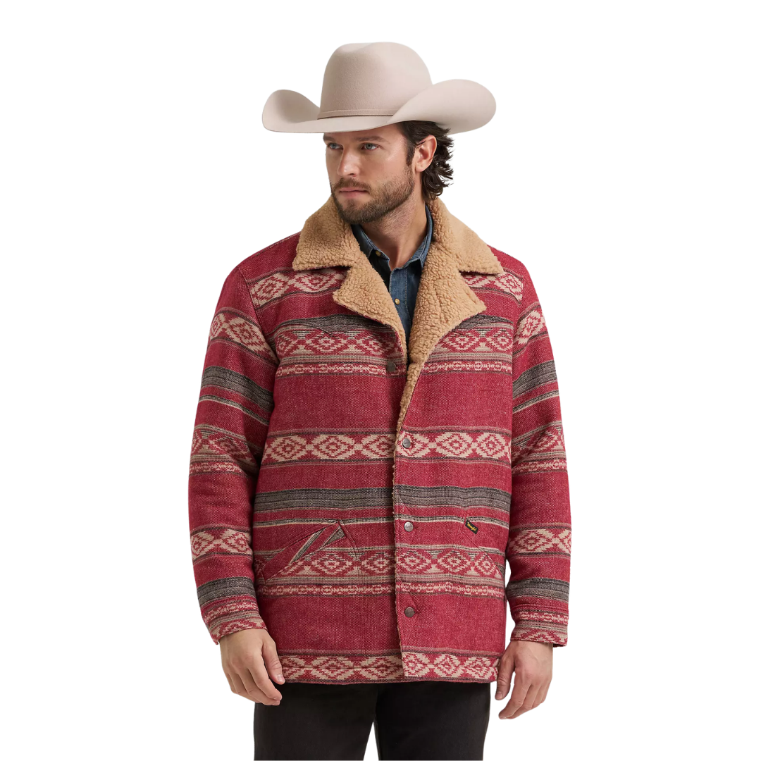 Wrangler Men's Jacquard Wrange Biking Red Jacket