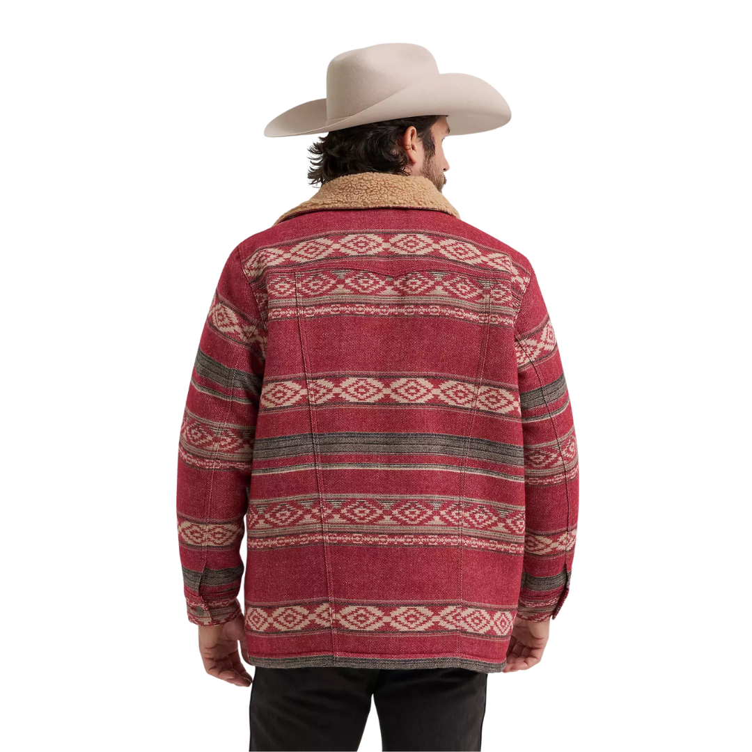 Wrangler Men's Jacquard Wrange Biking Red Jacket