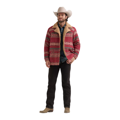 Wrangler Men's Jacquard Wrange Biking Red Jacket
